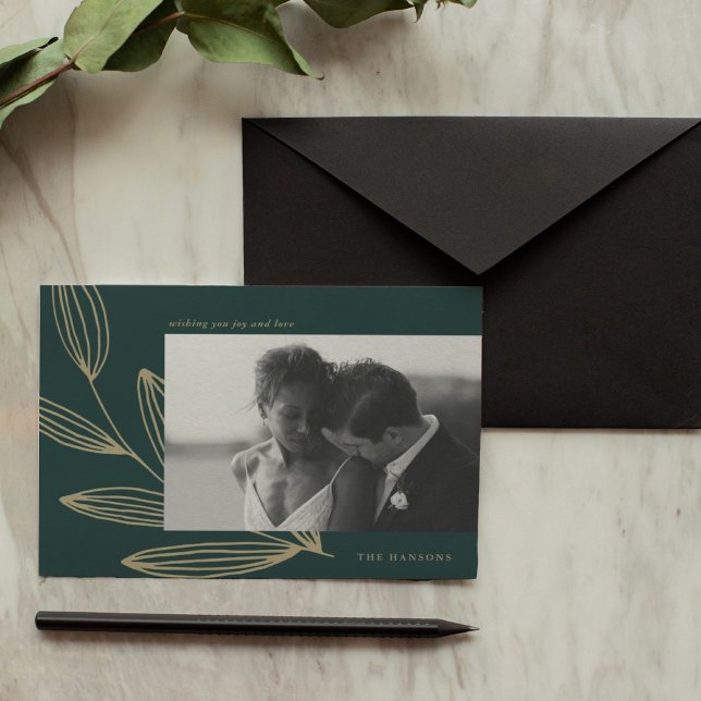 Emerald Grönt Sprout Photo Julkort (Skapare uppladdad)