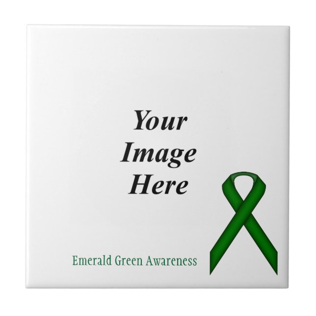 Emerald Grönt Standard Ribbon av Kenneth Yoncich Kakelplatta (Framsidan)