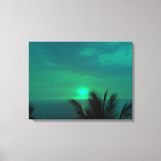 Emerald Grönt Sunset Kanvastryck (Front)