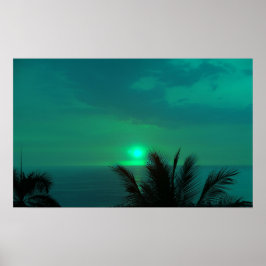Emerald Grönt Sunset Poster