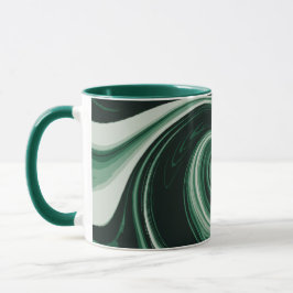 Emerald Grönt Swirl Abstraction Mugg