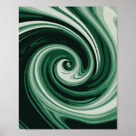 Emerald Grönt Swirl Abstraction Poster
