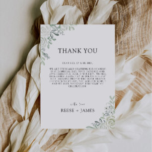 Emerald Grönt Tack Brev, Napkin Note Menu Meny