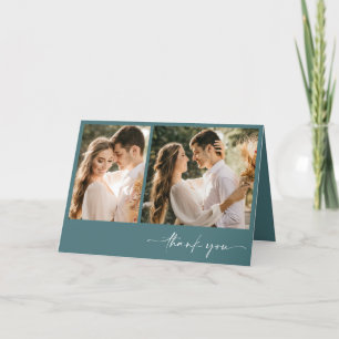 Emerald Grönt Two Photo Elegant bröllop Tack