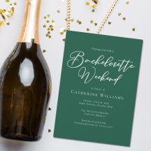 Emerald Grönt Typography Bachelorette Helg