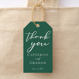 Emerald Grönt Typography Forest Bröllop Presentetikett