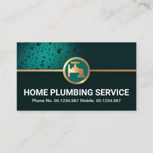 Emerald Grönt Vatten Drop Copper Faucet Plumwing Visitkort