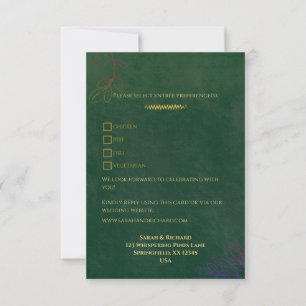 Emerald Grönt Velvet Luxe Guld Accent Bröllop OSA Kort
