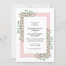 Emerald Grönt Vines och Ljusare rosa Elegant bröll