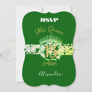 Emerald Grönt Vintage Boho Quinceañera Spanska