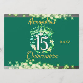 Emerald Grönt Vintage Boho Quinceañera Spanska Meny