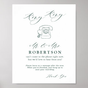 Emerald Grönt Vintage Botanical i Audio Guestbook Poster