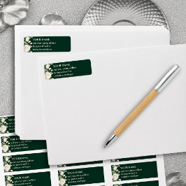 Emerald Grönt Vit ros Returadress Returadress Etikett