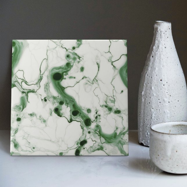 Emerald Grönt Wall Decor Art nouveau Ceram Kakelplatta (Skapare uppladdad)