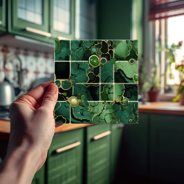 Emerald Grönt Wall Decor Modern Chic Mosaic Kakelplatta