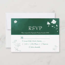 Emerald Grönt Watercolor Blommigt Bröllop OSA