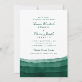 Emerald Grönt Watercolor Wedding-inbjudningar Inbjudningar