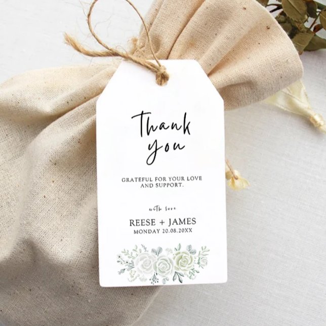 Emerald Grönt Wedding Favor Märkre Template Presentetikett (Emerald Green Wedding Favor Tag Template,)