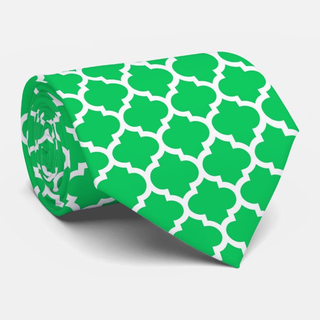 Emerald Grönt White Moroccan Quatrefoil Mönster #5 Slips (Rullad)