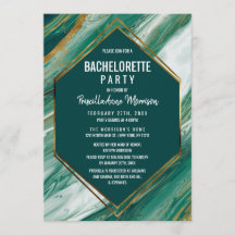 Emerald Guld Abstrakt Agate Marble Bachelorette