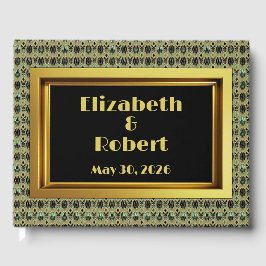 Emerald & Guld Art Deco Gästböcker