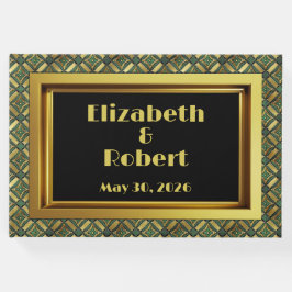 Emerald & Guld Art Deco Gästböcker