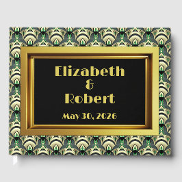 Emerald & Guld Art Deco Gästböcker