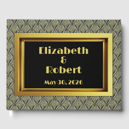 Emerald & Guld Art Deco Gästböcker