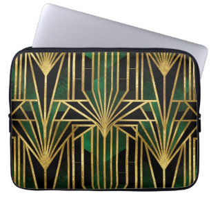 Emerald Guld Art Deco Glamour Laptop Fodral