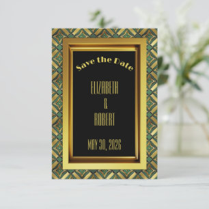 Emerald & Guld Art Deco Spara Datumet