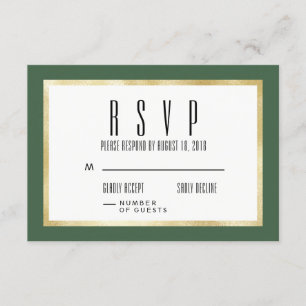 Emerald + Guld Classic Wedding OSA kort