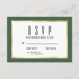 Emerald + Guld Classic Wedding OSA kort