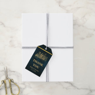 Emerald Guld Elegant Fairy Tale Wedding Favor Märk Presentetikett