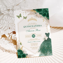 Emerald Guld Quinceañera Boho Blommigt Mis Quince 