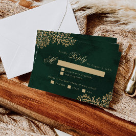 Emerald Guld Victorian bröllop val av OSA för målt Kort