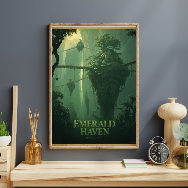 Emerald Haven - Hängande svävande fantasiskog Poster (Skapare uppladdad)