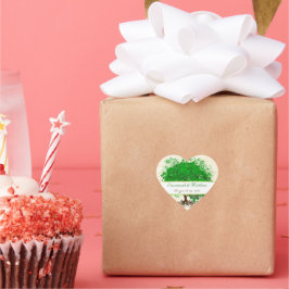 Emerald Heart Löv Träd Barn Wood Bröllop Seal Hjärtformat Klistermärke