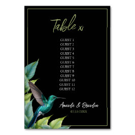 Emerald Hummingbird Tropical Löv Bröllop Bordsnummer