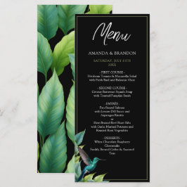 Emerald Hummingbird Tropical Löv Bröllop Meny