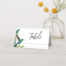 Emerald Hummingbird Tropical Löv Bröllop Placeringskort