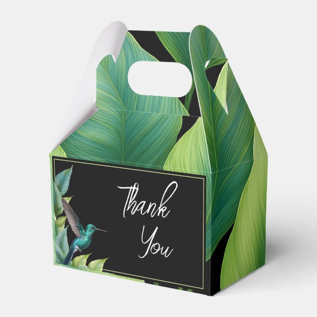 Emerald Hummingbird Tropical Löv Bröllop Presentaskar (Framsidan Sidan)