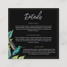 Emerald Hummingbird Tropical Löv Bröllop Tilläggskort