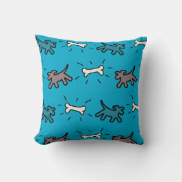 Emerald Hundar och Bones Graffiti Stil Blue Pillow Kudde