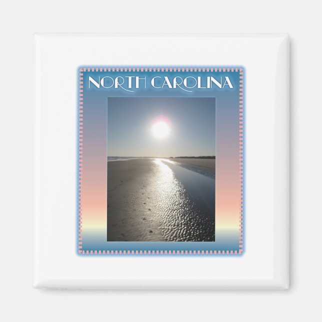 Emerald Isle Beach, NC vid Sunset Magnet (Framsidan)