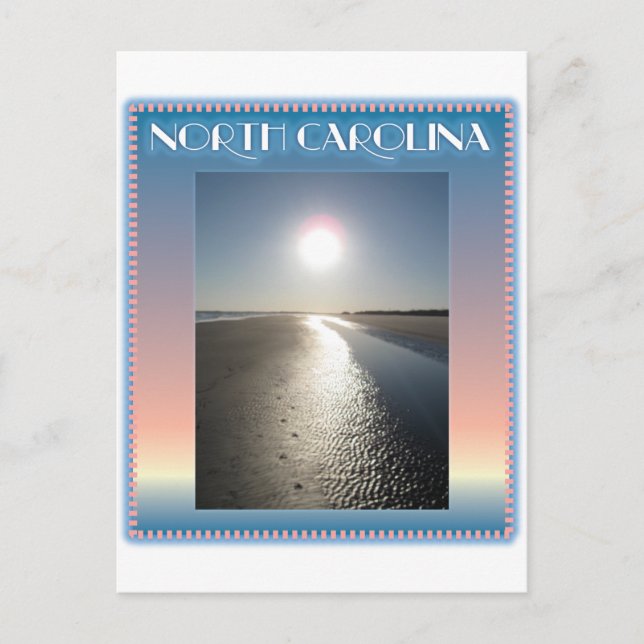 Emerald Isle Beach, NC vid Sunset Vykort (Framsida)
