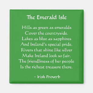 Emerald Isle irländsk Proverbmagnet Magnet