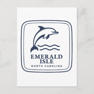 Emerald Isle North Carolina Delfin Kuststrand Vykort