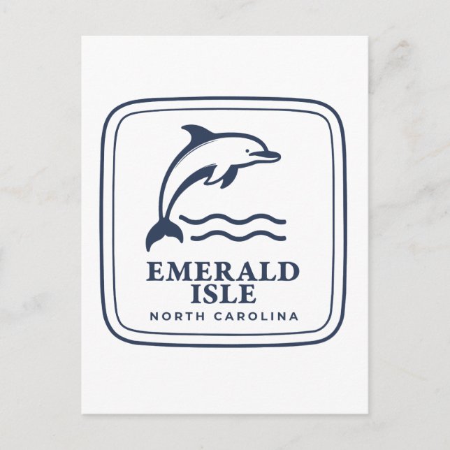 Emerald Isle North Carolina Delfin Kuststrand Vykort (Framsida)