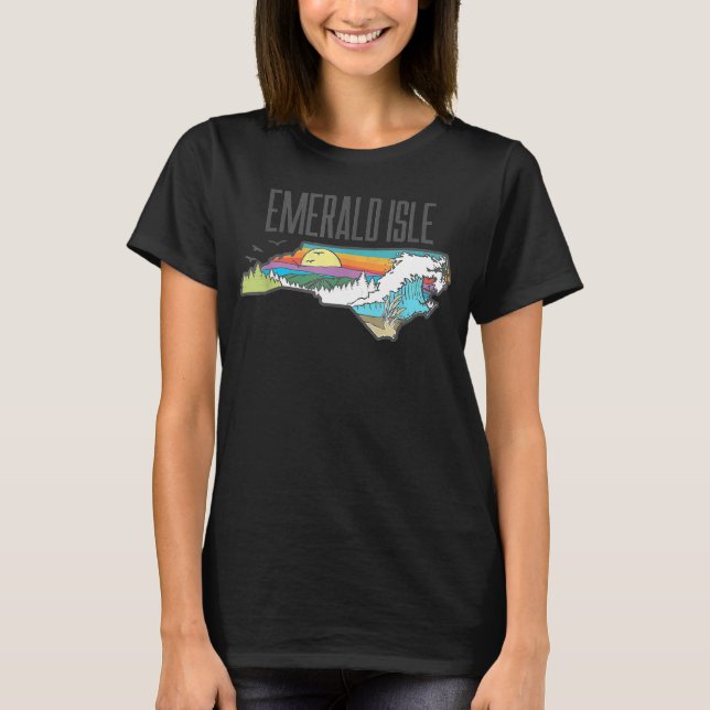 Emerald Isle State of North Carolina Outdoor Grap T Shirt (Framsida)