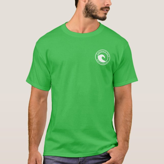 Emerald Isle White Ocean Wave Circle Design T Shirt (Framsida)